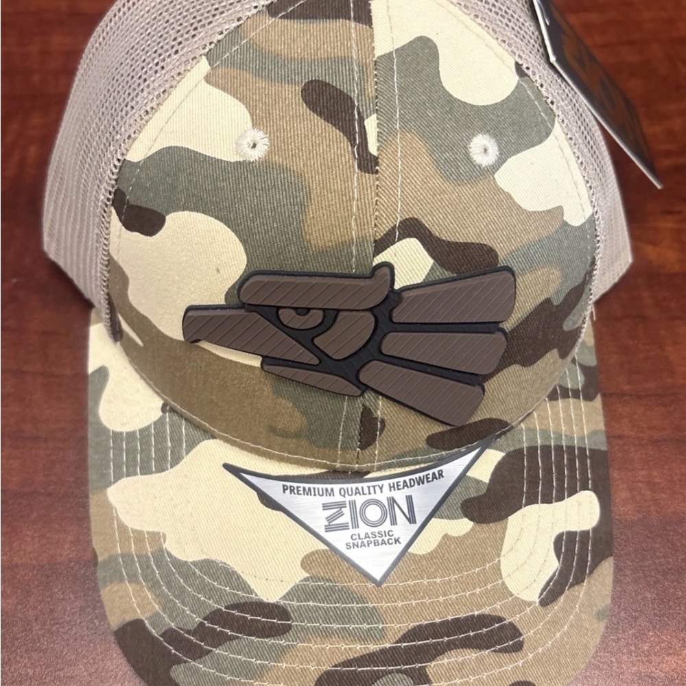 New Zion Tan Camo Stylized Embroidery Eagle Snap Adjustable Cap
